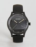 Nixon A1161 Station Leather Watch In Black 41mm - Black