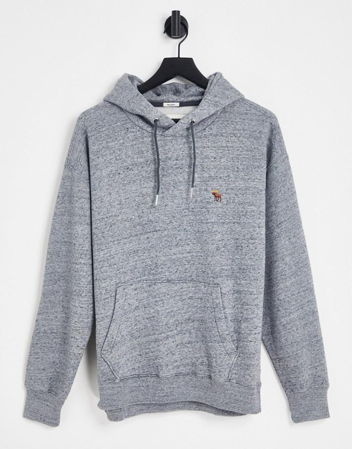 Abercrombie & Fitch 3d Icon Logo Relaxed Fit Hoodie In Charcoal-gray