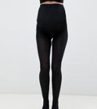 Asos Design Maternity Supersoft Tights With Supportive Panel-black
