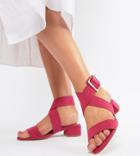 Asos Design Federal Wide Fit Flat Sandals - Pink