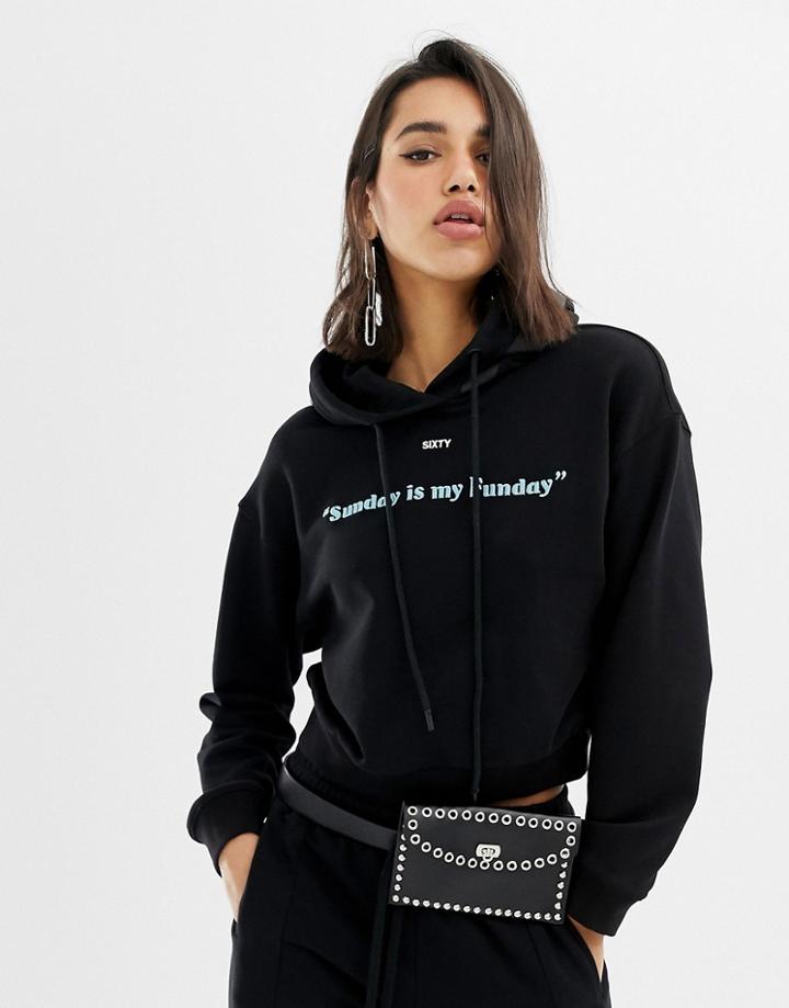 Miss Sixty Slogan Hoodie-black