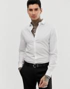 Asos Design Smart Stretch Slim Fit Oxford Shirt With Double Cuff