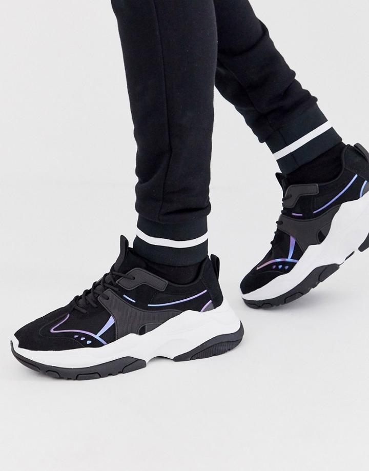 Asos Design Sneakers In Color Pop With Chunky Sole - Multi