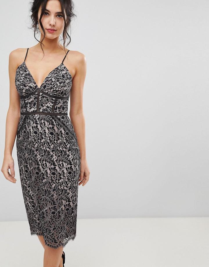 Forever New Lace Embroidered Pencil Dress - Pink