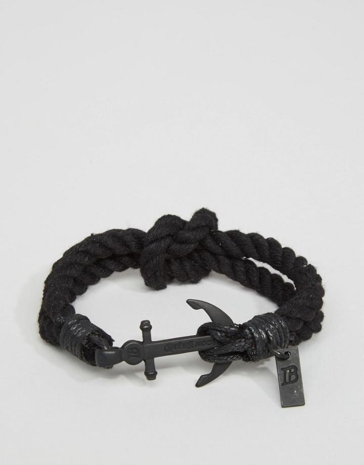 Icon Brand Anchor Woven Bracelet In Black