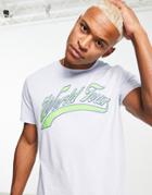 Weekday Relaxed Graphic Varsity World Tour Print T-shirt In Light Blue