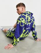 Asos Design Coordinating Oversized Hoodie With All-over Graffiti Print-multi