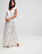 Oh My Love Satin Wrap Maxi Dress With Tie Waist - Red
