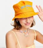 Collusion Embroidered Bucket Hat In Orange
