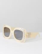 Asos Oversized Square Embellished Sunglasses - Multi