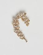 Asos Design Ear Cuff In Floral Design In Gold - Gold