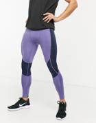 Asos 4505 Training Tights With Contrast Panels-blues