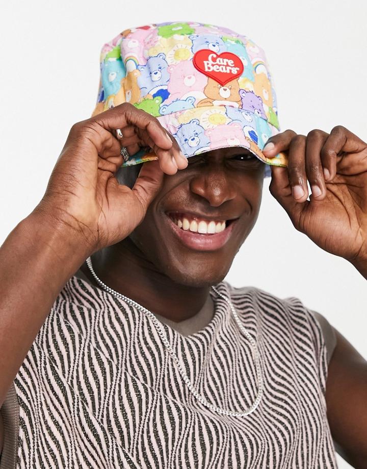 Asos Design Care Bears Reversible Bucket Hat In All Over Print-multi
