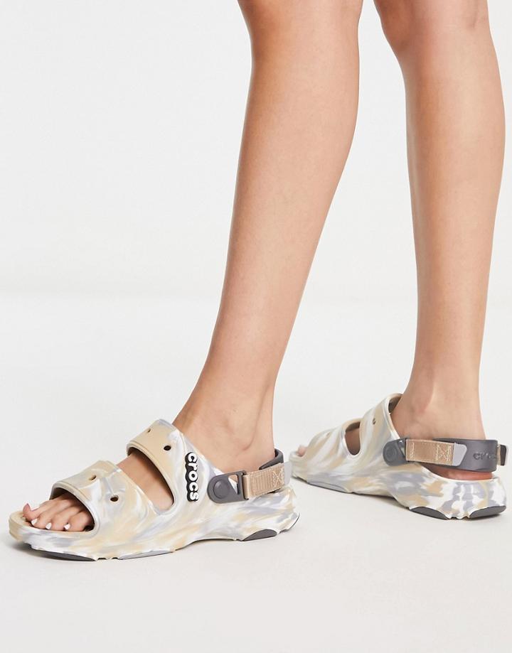 Crocs Classic All Terrain Marbled Sandals In Chai-neutral