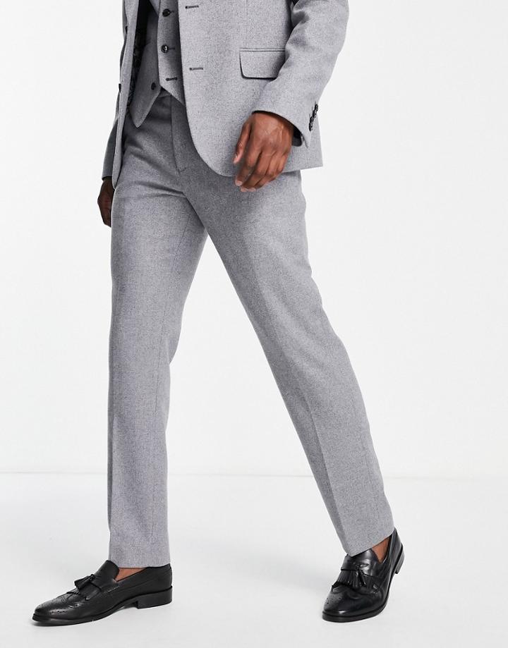 Harry Brown Wedding Tweed Slim Fit Suit Pants-gray