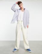 Asos Design 90s Oversized Shirt With Patchwork Stripe-blues