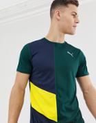 Puma Training Color Block T-shirt In Green - Green