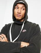 Nike Heritage Essentials Washed Woven Double Pocket Hoodie In Black