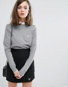 Fred Perry Authentic Tipped Crew Neck Sweater - Gray