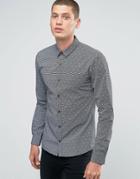 Hugo By Hugo Boss Smart Shirt Slim Fit Skull Print - Black