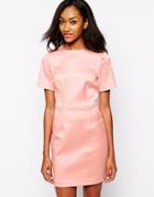 Warehouse Structured Shift Dress - Pink