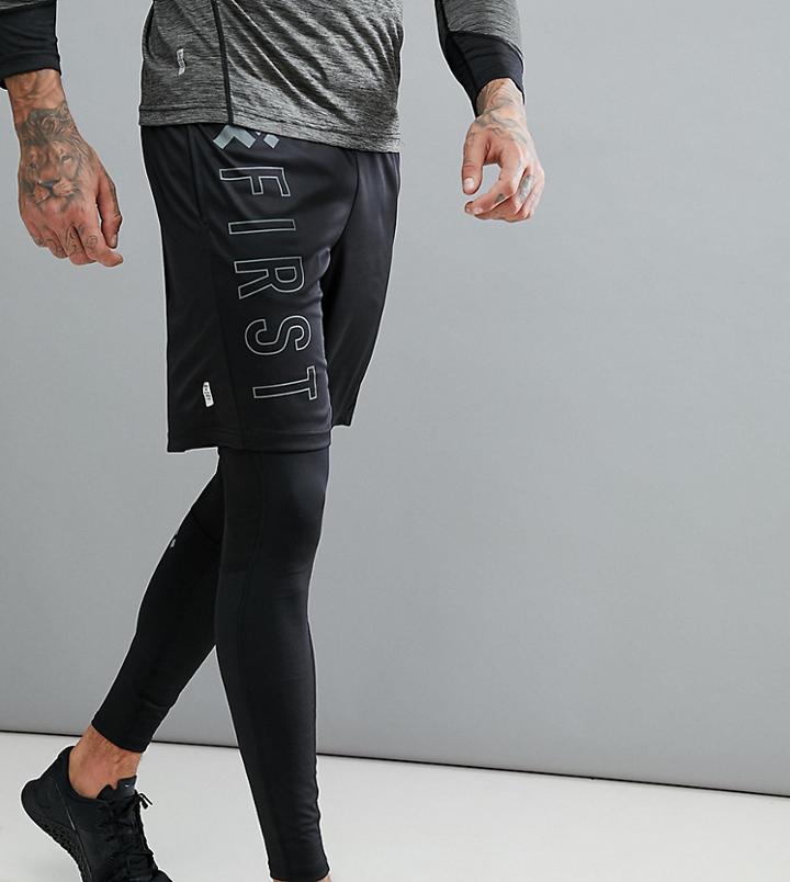 First Training Shorts In Black - Gray