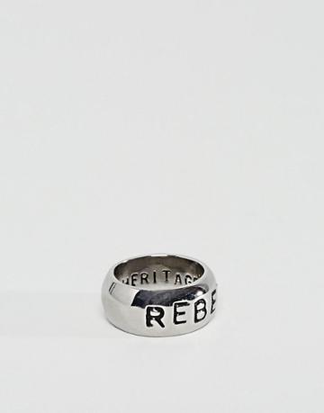 Rebel Heritage Stamped Ring In Silver - Silver