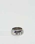 Rebel Heritage Stamped Ring In Silver - Silver