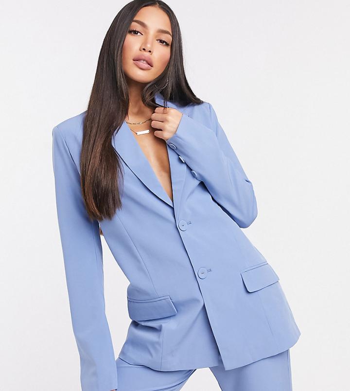 Fashion Union Tall Blazer - Part Of A Set-blues