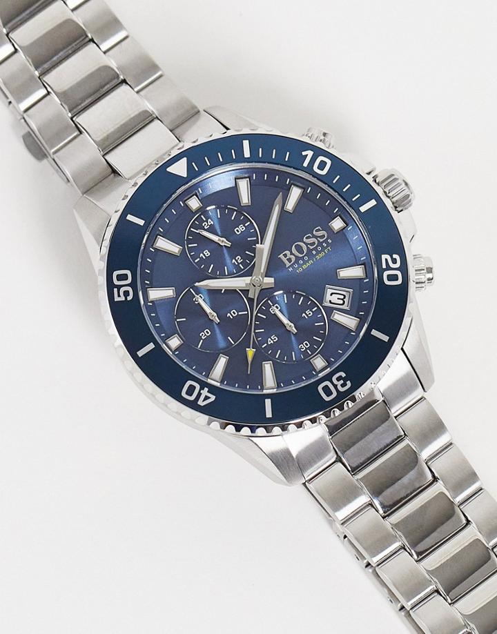 Boss Mens Blue Dial Bracelet Watch In Silver 1513907