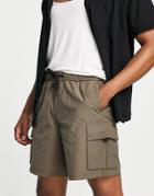 New Look Relaxed Fit Shorts With Pockets In Brown