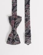 Twisted Tailor Bow Tie With Paisley Jacquard In Black