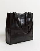 Asos Design Shopper Bag In Black Weave