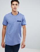 Ted Baker T-shirt In Marl With Contrast Detail In Blue - Blue