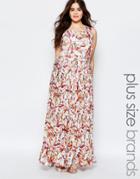 Lovedrobe Plus Pleated Maxi Dress In Floral Print - Print