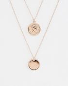 Johnny Loves Rosie Double Layered Pendant Necklace - Gold