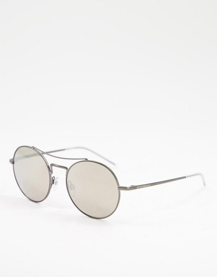 Emporio Armani Round Lens Sunglasses-silver
