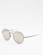 Emporio Armani Round Lens Sunglasses-silver