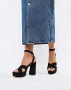 London Rebel Platform Sandals - Black