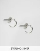 Asos Sterling Silver 10mm Open Hoop Earrings - Silver