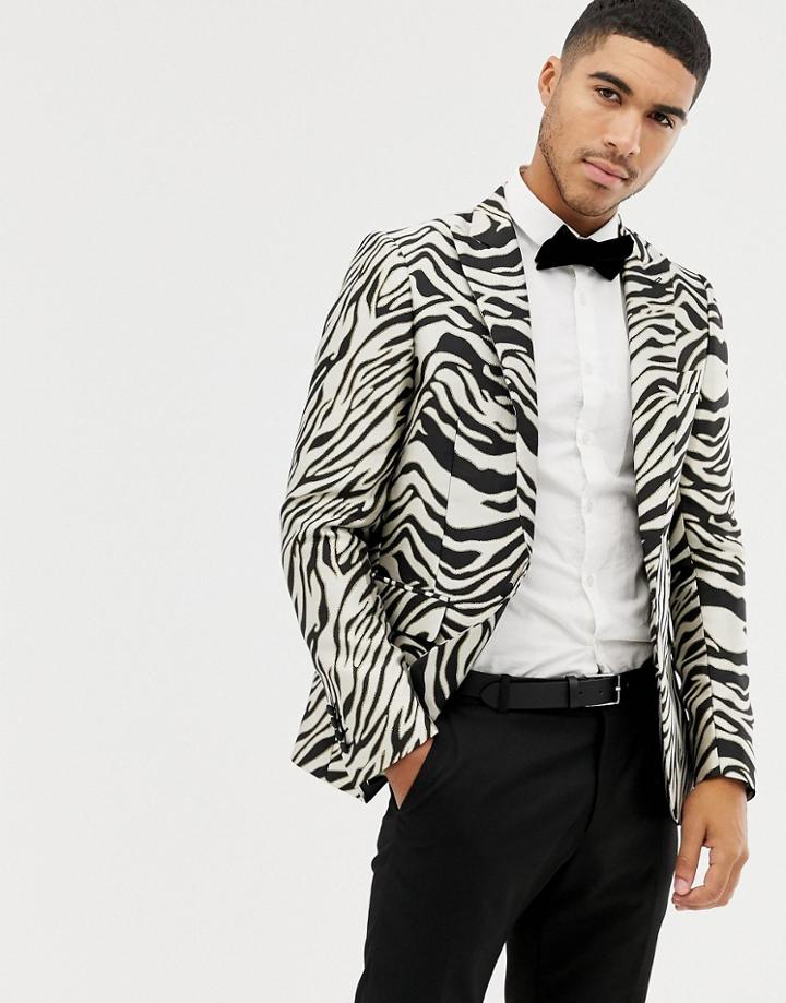 Devils Advocate Zebra Blazer - Black