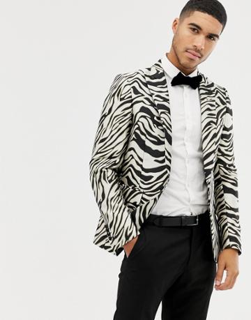 Devils Advocate Zebra Blazer - Black