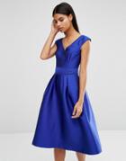Oasis Satin A-line Dress - Blue