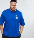 Majestic Plus Oversized L.a Dodgers Mesh T-shirt In Navy - Navy