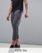 Asos 4505 Tall Skinny Tapered Training Joggers In Cropped Length - Gray