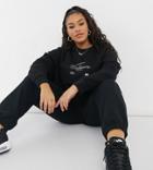 Collusion Plus Oversized Brand Print Sweatshirt In Black