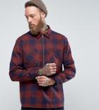 Edwin Jesse Popover Zip Check Shirt - Red