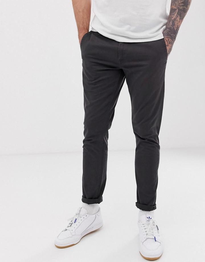Only & Sons Slim Chino In Gray-navy