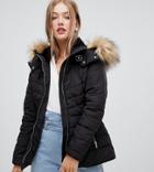 New Look Padded Parka Coat In Black - Black