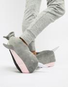 Loungeable Narwhal Whale Slipper - Gray